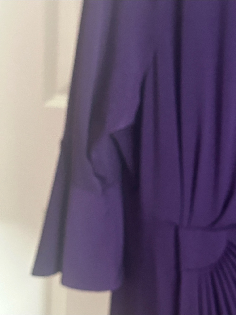 Connected Apparel Deep Purple Ruched Midi Dress - Picture 3 of 8